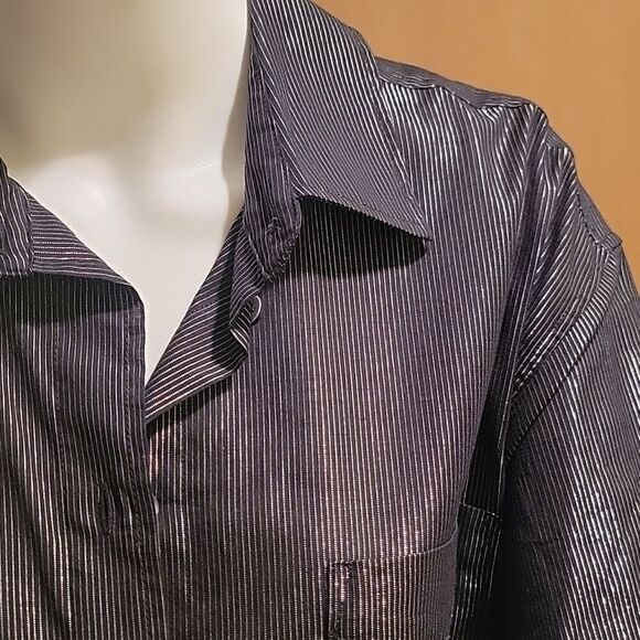 NWT GAP metallic big shirt sz L - Picture 13 of 13